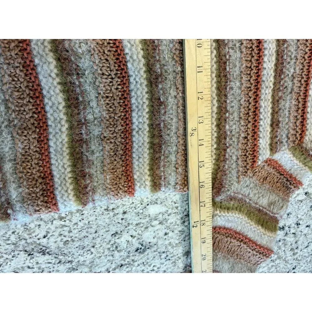 Faherty Mixed Yarn Striped Sweater $248 Womens Size XS Alpaca Fall Winter